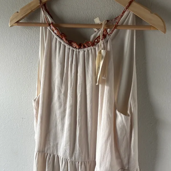 NWT Hem & Thread Cream and Burnt Orange Tiered Sleeveless Dress - Image 2