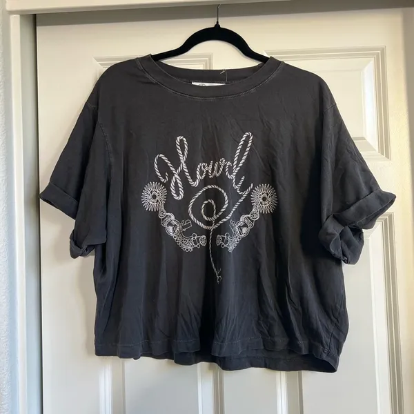 Howdy Crop Boyfriend Tee In Vintage Black - Image 2