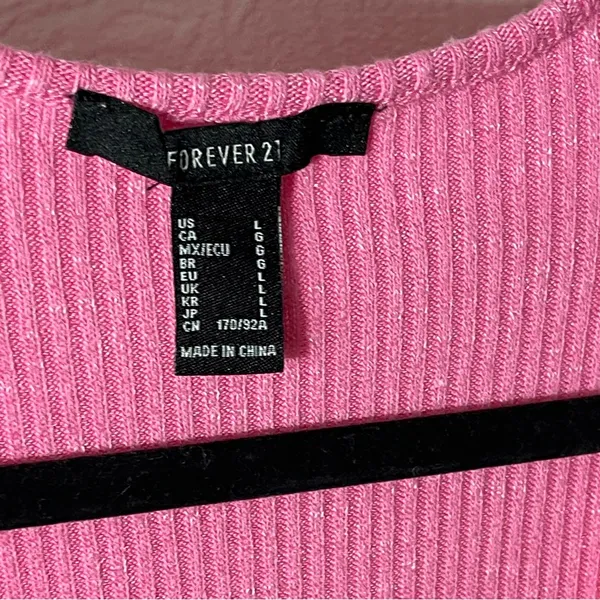 Forever 21 Pink Ribbed  Crop Top - Image 2