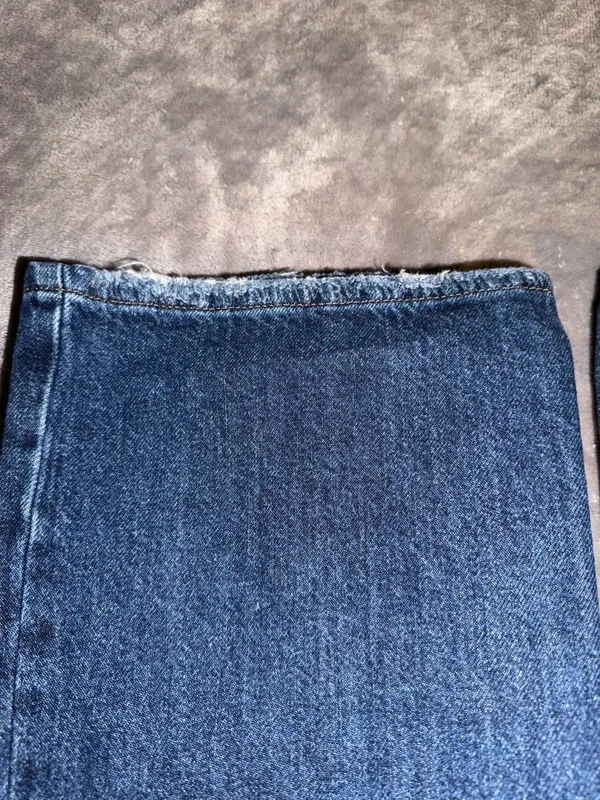 Lee High Rise Wide Leg Distressed Denim Jeans Blue - Image 6
