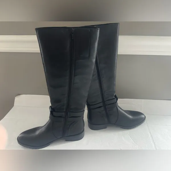 NEW Naturalizer Women’s Garrison Black Riding boots Mid Calf Boot 7.5 Wide - Image 4