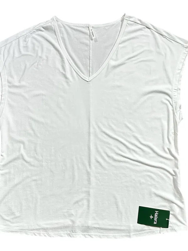 Halara V-Neck Dolman Sleeve Relaxed Lightweight T-Shirt White Size Large - Image 6