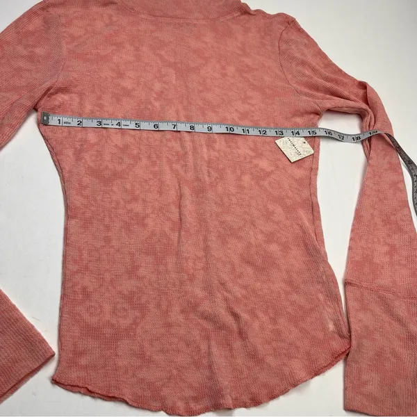 Intimately Free People Turtleneck Top Medium Rose Pink‎ Burnout Floral NEW *FLAW - Image 8