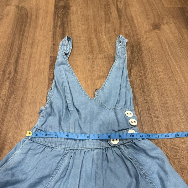 Urban Outfitters Womens Blue Denim Lyocell Romper Wrap Overalls Size XS - Image 8
