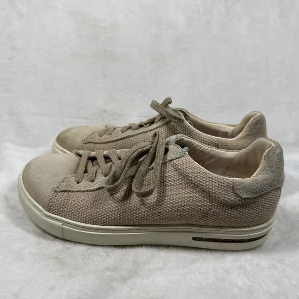 Birkenstock Bend Low Canvas Suede Sneakers Sandcastle Beige Tan 40 L9 M7 1031‎ - Image 7