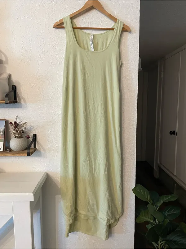 lululemon athletica Pima Cotton Open-Back Midi Dress Green Size 10 - Image 5