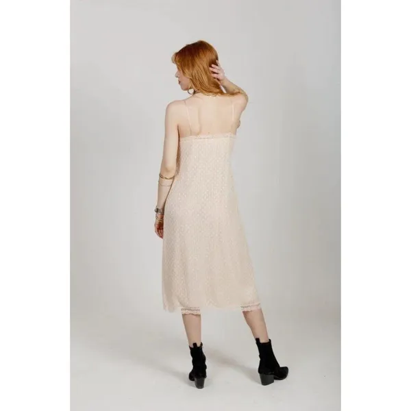 Anthropologie NWT Victorian Vintage Ethereal Women Medium Ivory Midi Slip Dress - Image 3