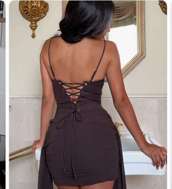 Brown White Fox Boutique Dress - Image 2