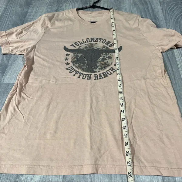No Brand Pink Beige Graphic T-Shirt; L/XL - Image 4