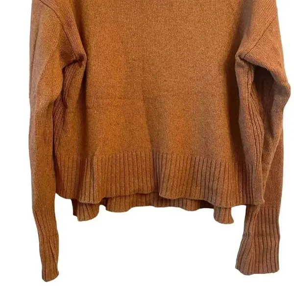 Anthropologie Viscose Wool Mustard Rust Knit Chunkie Oversized SZ S #1726 - Image 4