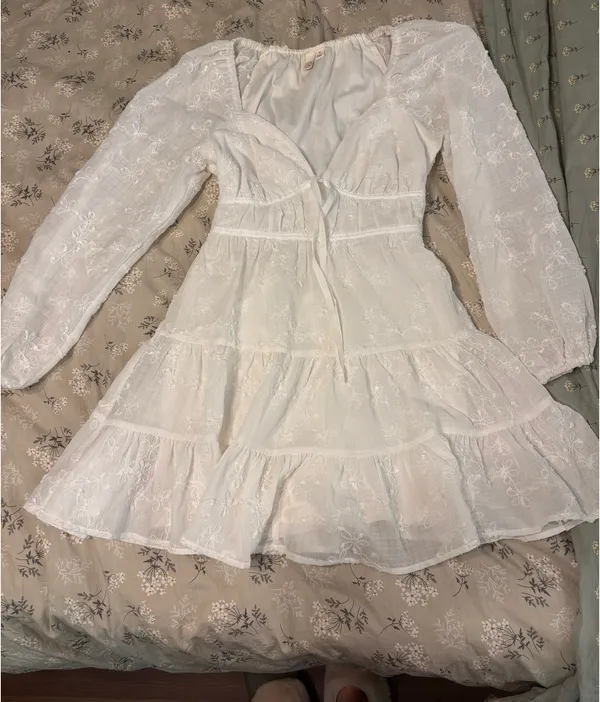 White floral mini dress - Image 2