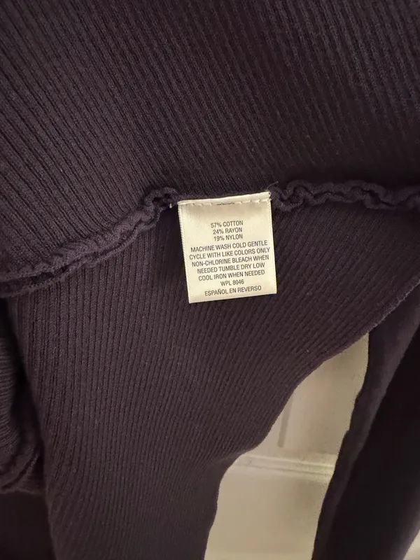 Style & Co Dark Purple Knit Mock Neck Cold Shoulder Sweater Dress Medium - Image 5