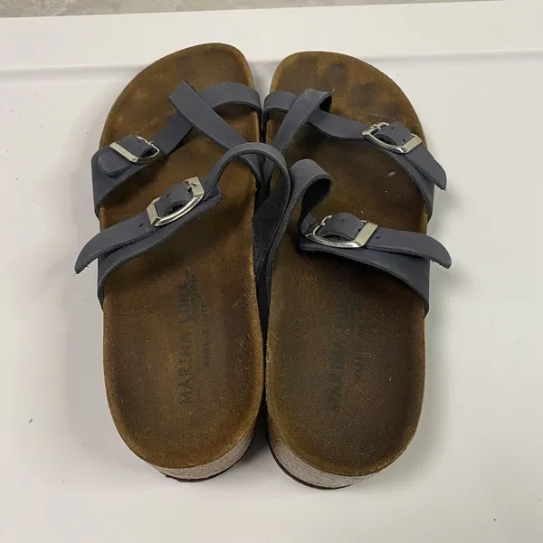 Marina Luna Comfort Made in Italy Blue Sandals Sz measures just under‎ 37 - Image 9