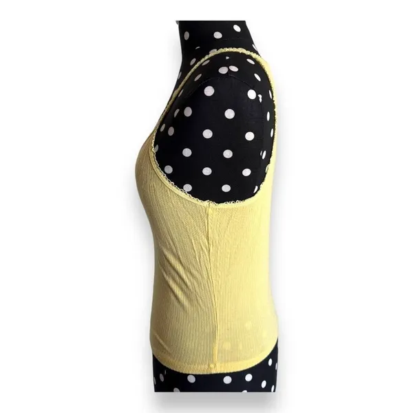 5/$35 Destined Womens Tank Tops 2 Sz S M Peach Light Yellow Ribbed Knit Cropped - Image 9