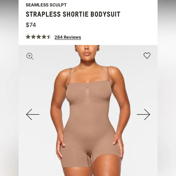 NWOT‎ SKIMS Strapless Sculpting Mid Thigh Bodysuit size XS Sienna - Image 8