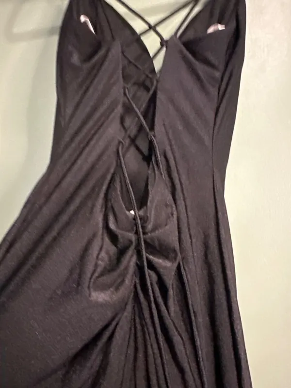 Amarra Black Maxi Dress Women 2 Dark Fairy Goth Whimsigoth Lace Up Y2K - Image 9