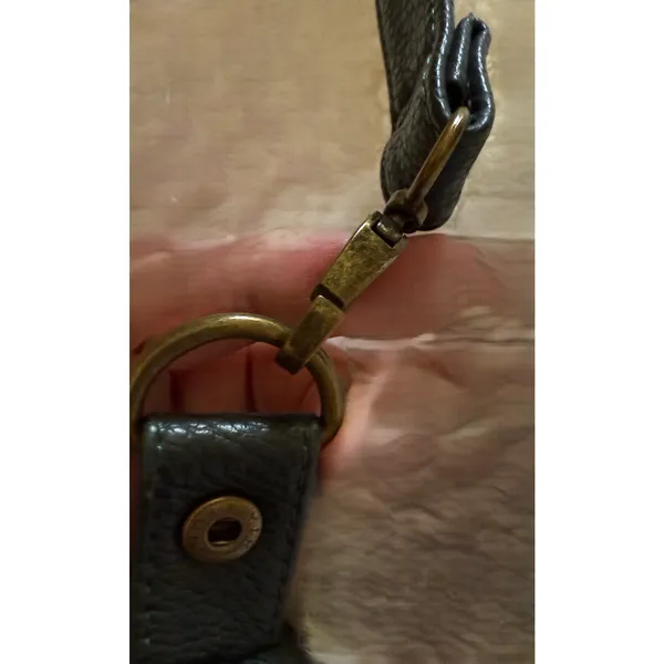 GH Bass Pebbled Leather Purse Dark Green Slouchy Crossbody Adjustable Strap - Image 11