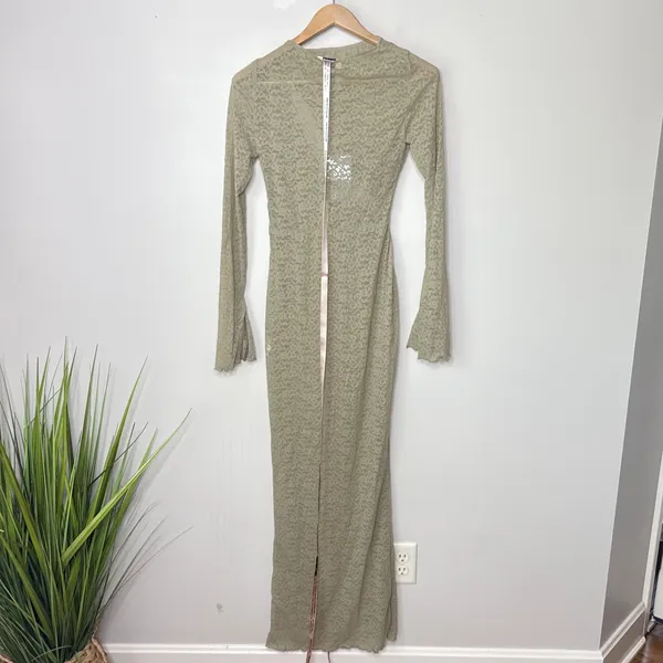 House of‎ CB Giovanna Musk Lace Long Sleeve Maxi Dress NWT Cut Out Small Sexy - Image 7