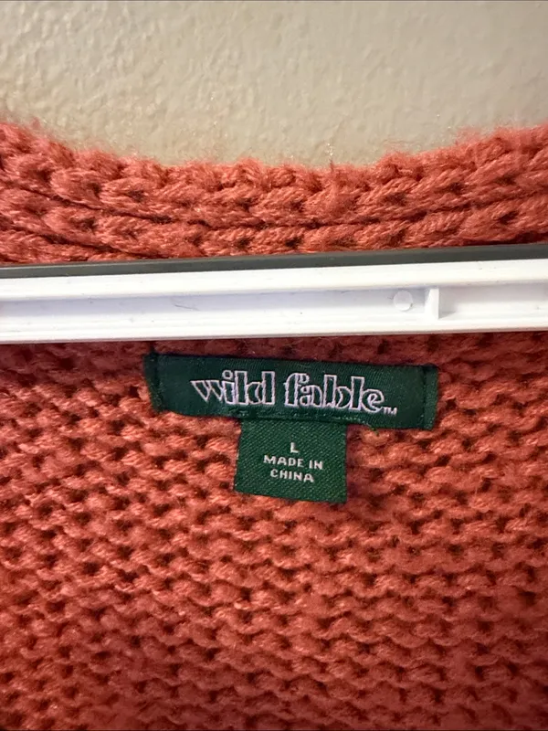 Wild Fable Cable-Knit Button-Front Cardigan Sweater, Size Large, Excellent Condi - Image 3