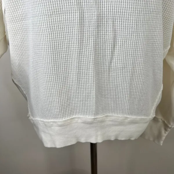 Free People Santa Clara Waffle Knit Thermal‎ Long Sleeve Top in Alabaster White - Image 6