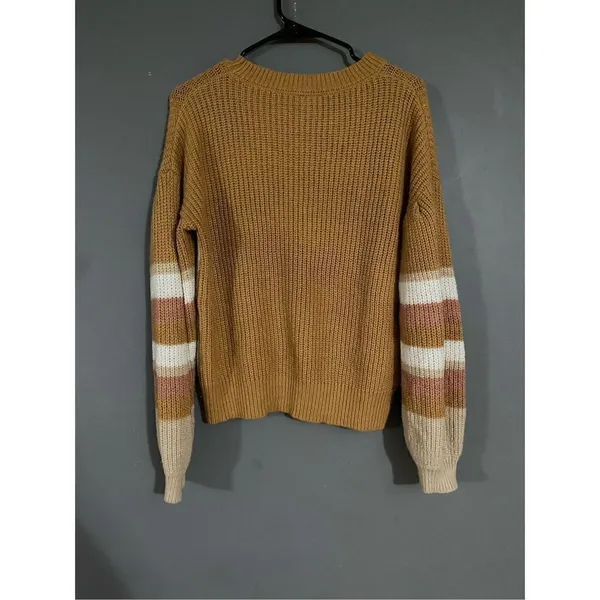 Rue 21 Striped Color Block Scoop Neck Knit Sweater Size Medium - Image 4