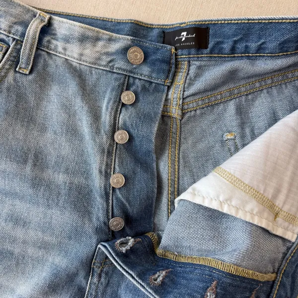 7 For All Mankind Easy James Denim Jorts 32 Y2K Heart Bermuda Shorts - Image 9