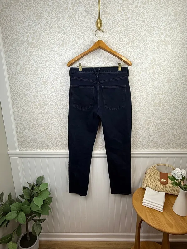 Veronica Beard Ryleigh Dark Night Slim Straight High Rise Denim Jeans - Size - 6 - Image 4