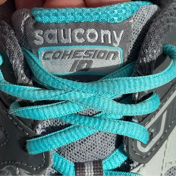 Saucony Cohesion Women’s Size 8 Gray Teal Running Shoes Athletic - Image 5