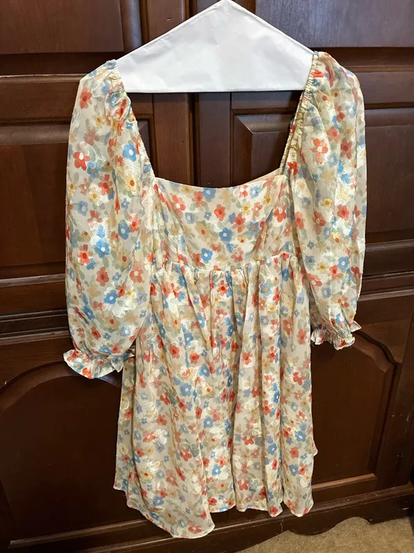 Storia dress with floral pattern and balloon sleeves - Image 4