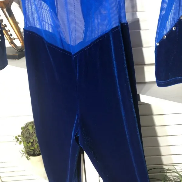Vintage 90s dancer costume jumpsuit velvet sheer mesh balletcore punk goth alt - Image 12