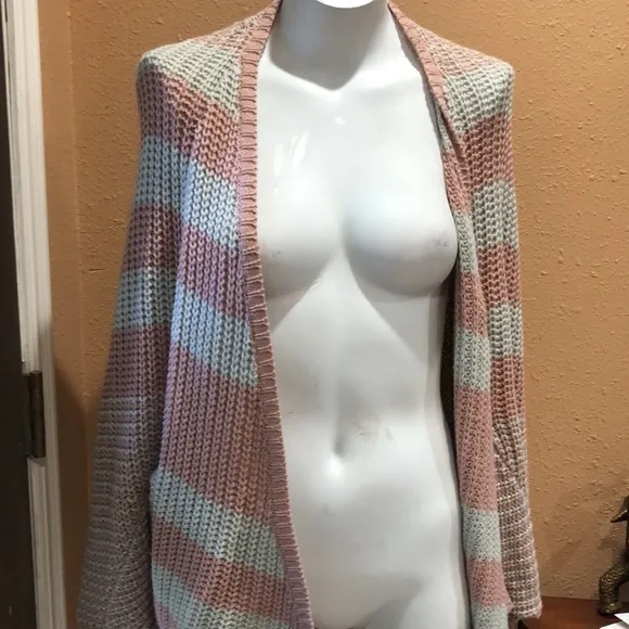 Sparkle and fade striped knit cardigan - Image 5
