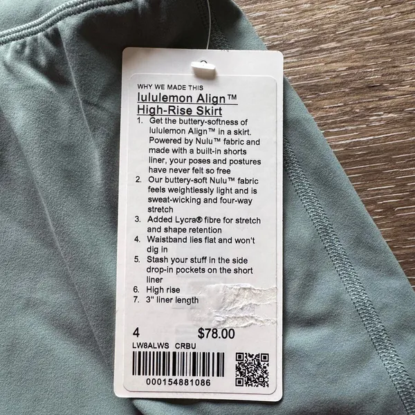 Lululemon Align Skirt High Rise Crater Blue Size 4 NWT - Image 3