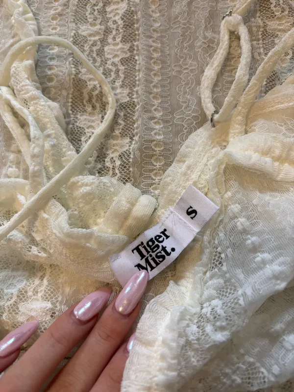 Tiger Mist Ivory Lace Wrap Top Set - Image 2