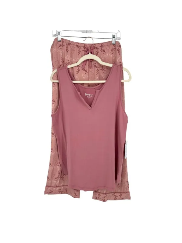 Pajamagram Pink Heart Dove Print Tank Top Pajama Pants Set Size Large NWT - Image 12