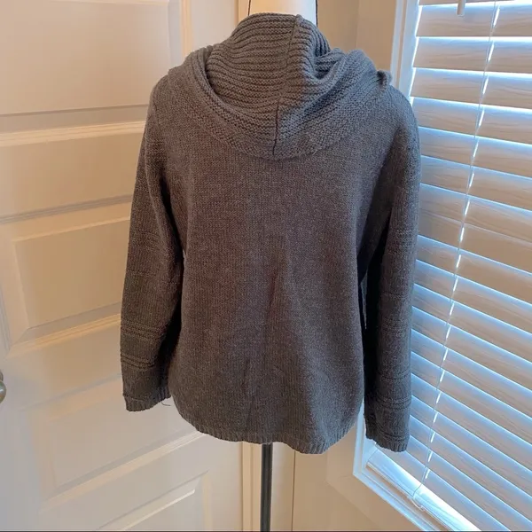 Worthington|| Grey cowl neck textured sweater - Image 2