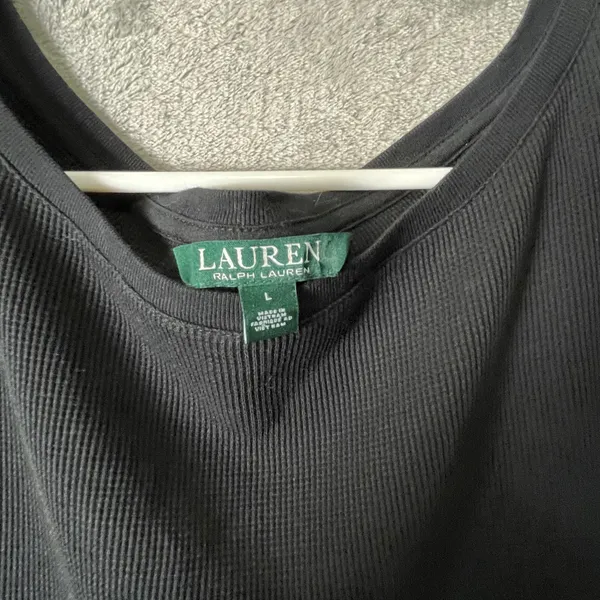 Lauren Ralph Lauren Black Knit A-Line Dress Short Sleeve L‎ Classic Minimalist - Image 4