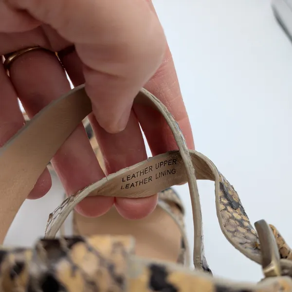 Via Spiga Snakeskin Print Jute Wrapped Platform Sandals Heels Tan‎ Brown 6M - Image 8