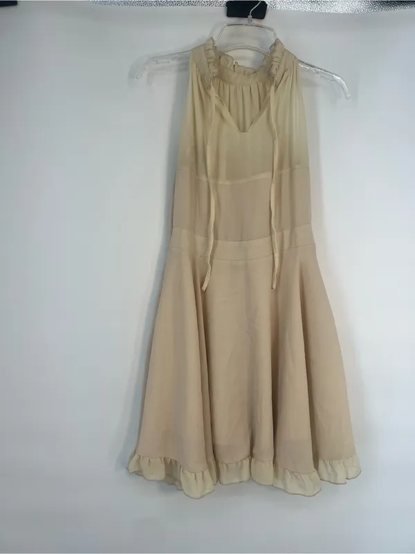 Ciel Beige Ruffled Hem Women's Skirt Size XS - Image 6