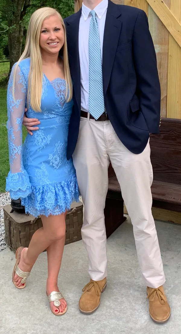 No Big Deal Light Blue Lace One Of A Kind Dress - Image 3