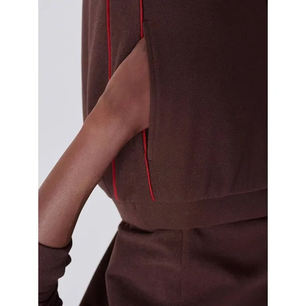 Varley Brushed Ribbed Wide Leg Pants Brown Contrast Stripe Lounge‎ Athleisure XS - Image 3