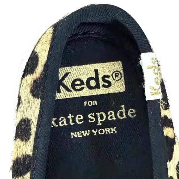 Keds for Kate Spade Slip On Shoes Size 7.5 Mules Leopard Print Sneakers - Image 5