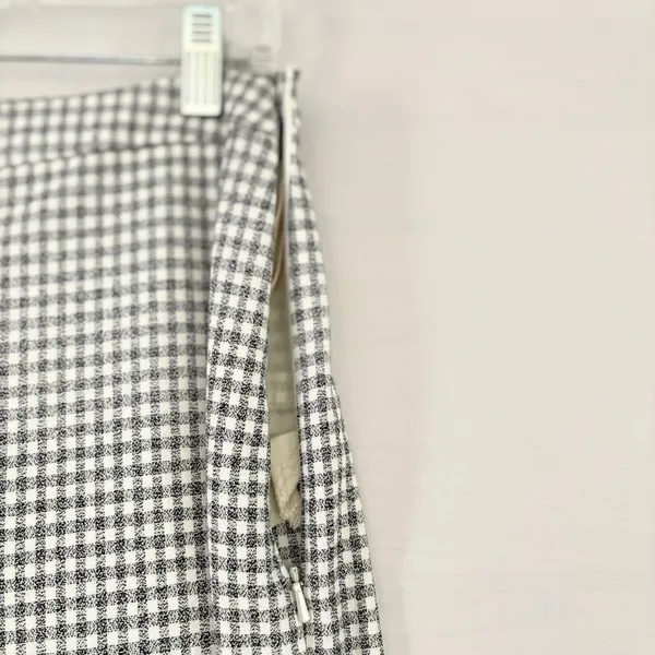 Wilfred Aritzia Gingham Wide Leg Trousers Black White‎ Checkered Side Zip Small - Image 4