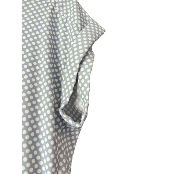 Express‎ Women's Polka Dot Top Blouse Gold Zipper Detail Short Sleeve - Image 4