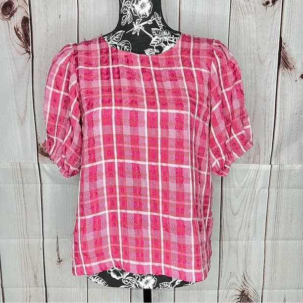 Madewell Plaid puff sleeve top - Image 2