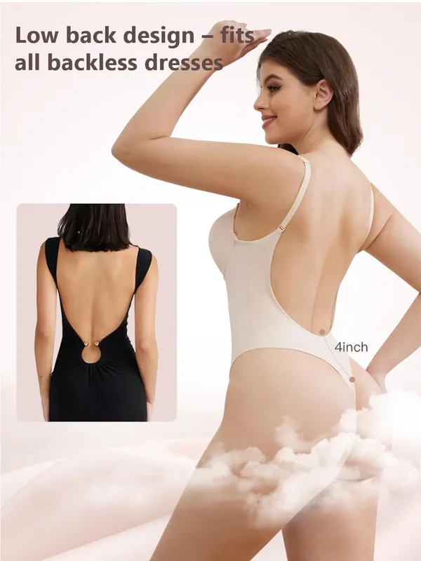Slimers Plunge Backless Shapewear for Women: Low Back Tummy Control Shaper - Image 10