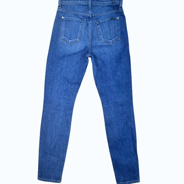 7 For All Mankind Skinny‎ Jeans Womens 25 The High Waist Side Stripe Taped Leg - Image 6