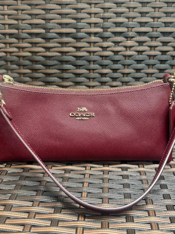 COACH nwt coach Charlotte Shoulder bag dark wine CCO18 WITH CHERRY CHAINS - Image 4