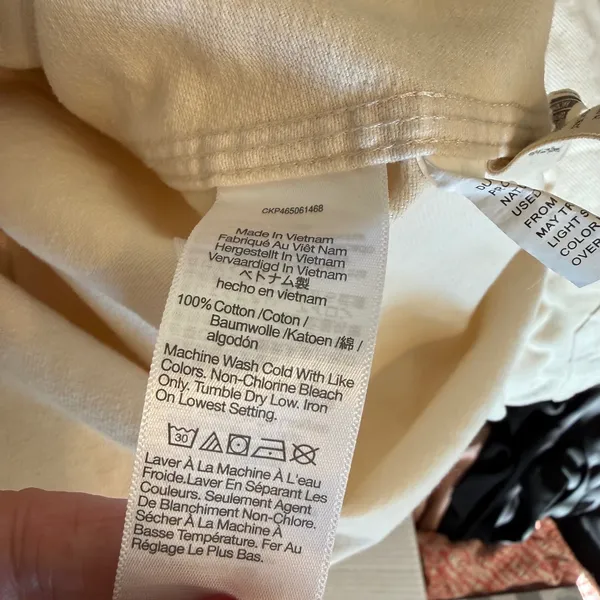Madewell Women Cotton Button Up Shirt XL Ivory Easy Fit Twill Shacket Utility - Image 3