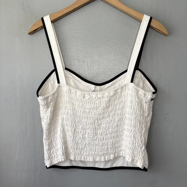 Sienna Sky Corset Style Cami Size Large White Black Cropped Top Coquette Clean Girl Siren - Image 2