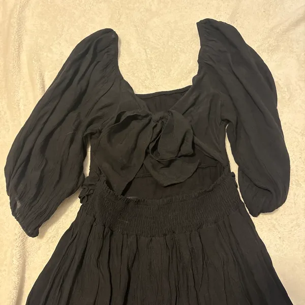 Black Amazon Back Tie Dress - Image 2